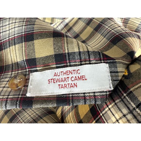 Pendleton Virgin Wool Stewart Camel Tartan Long Sleeve Button Shirt Large Long - Picture 5 of 6
